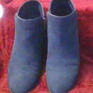 Navy Booties, Suede, Size 9, X Appeal